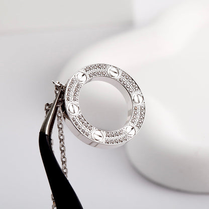 [Renovia Jewelry]LOVE NECKLACE 16MM  FULL DIAMOND