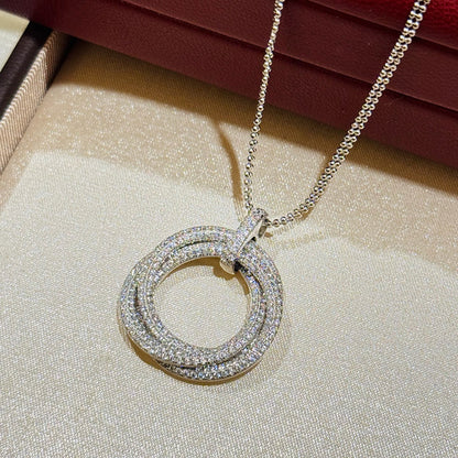 [Renovia Jewelry]TRINITY LARGE FULL DIAMOND  NECKLACE