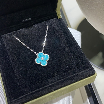 [Renovia Jewelry]CLOVER 15MM DIAMOND SVRES PORCELAIN  NECKLACE SILVER