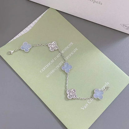 [Renovia Jewelry] CLOVER 5 MOTIF PURPLE CHALCEDONY BRACELET COLLECTION