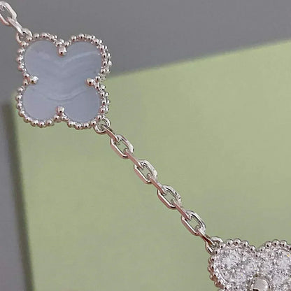 [Renovia Jewelry] CLOVER 5 MOTIF PURPLE CHALCEDONY BRACELET COLLECTION