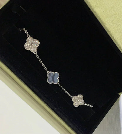 [Renovia Jewelry] CLOVER 5 MOTIF PURPLE CHALCEDONY BRACELET COLLECTION