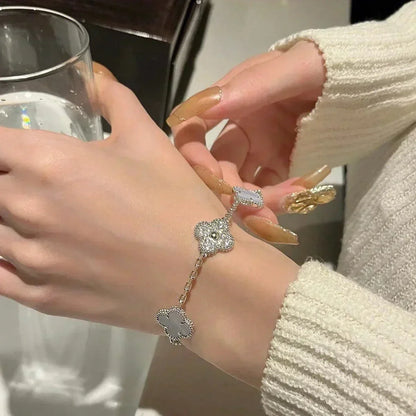 [Renovia Jewelry] CLOVER 5 MOTIF PURPLE CHALCEDONY BRACELET COLLECTION