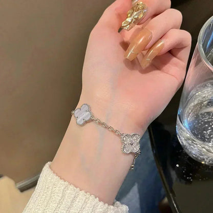 [Renovia Jewelry] CLOVER 5 MOTIF PURPLE CHALCEDONY BRACELET COLLECTION