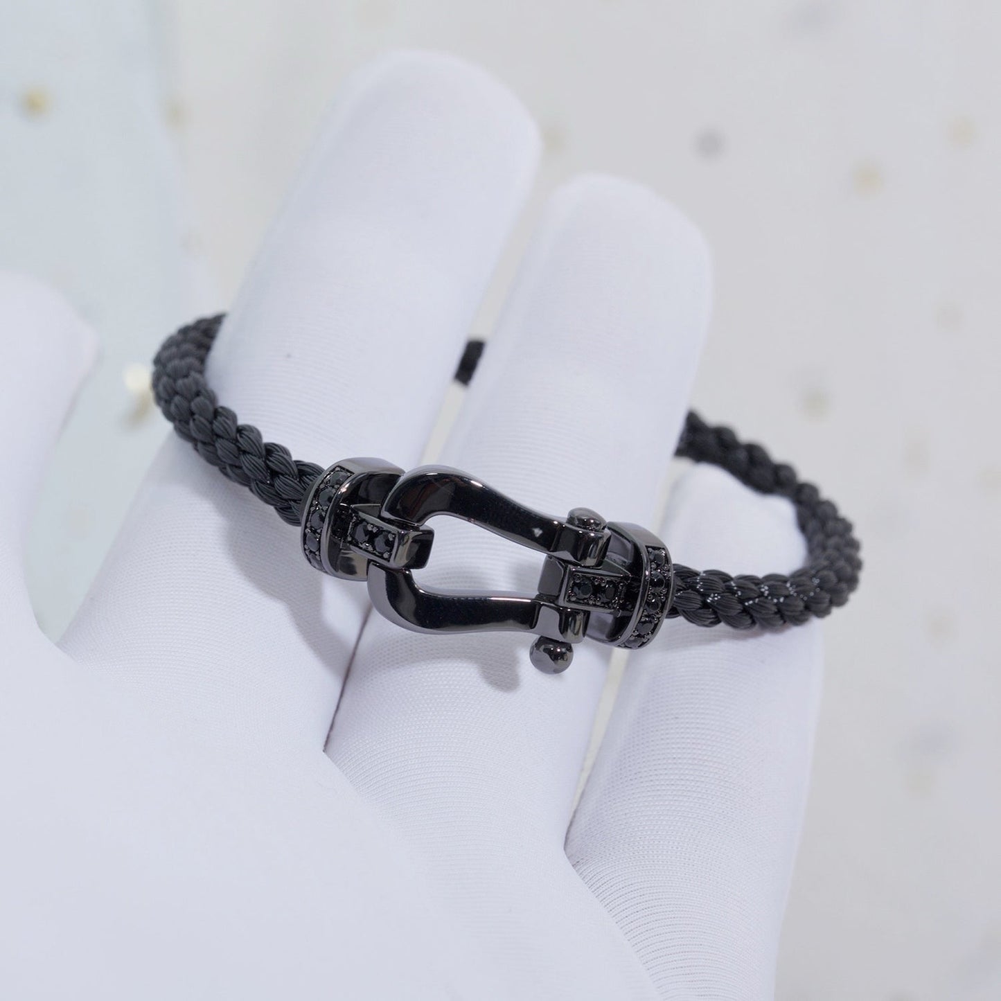 [Renovia Jewelry]FORCE LARGE SERIES HORSESHOE BLACK SAMURAI BRACELET