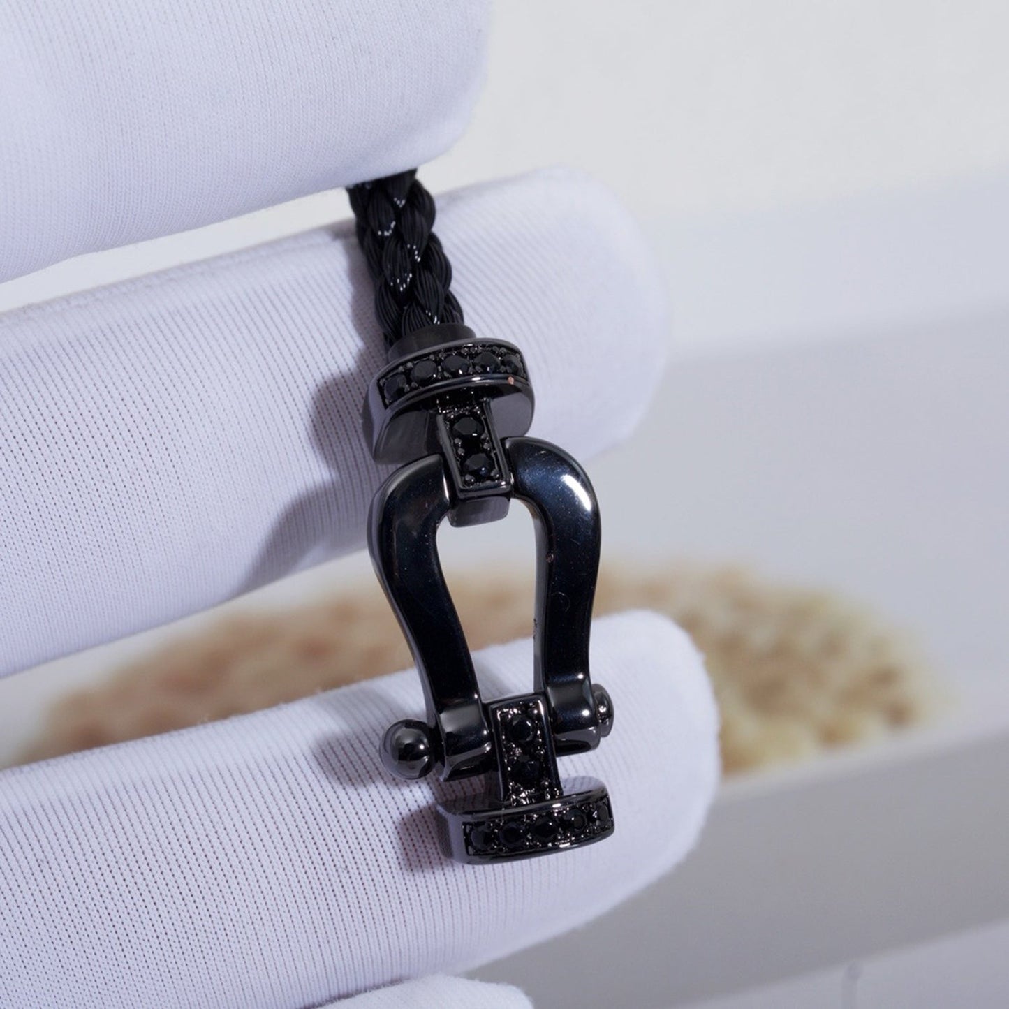 [Renovia Jewelry]FORCE LARGE SERIES HORSESHOE BLACK SAMURAI BRACELET