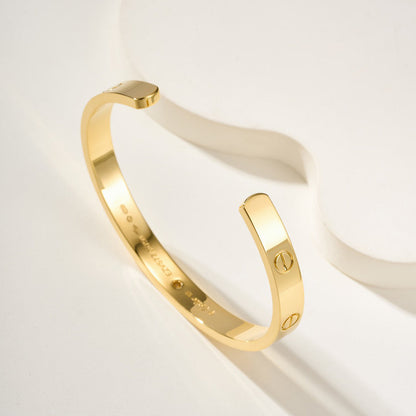 [Renovia Jewelry]LOVE BRACELET 6.1MM 1 DIAMOND OPEN CUFF