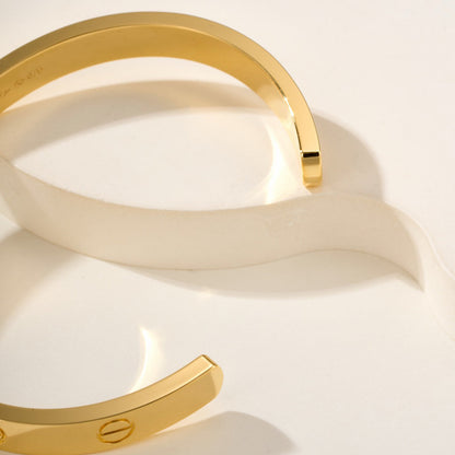 [Renovia Jewelry]LOVE BRACELET 6.1MM 1 DIAMOND OPEN CUFF