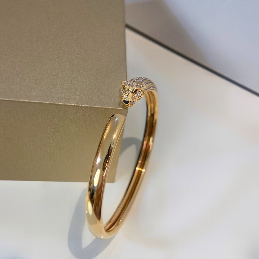 [Renovia Jewelry]PANTHERE HALF DIAMOND OPEN BRACELET