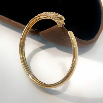 [Renovia Jewelry]PANTHERE HALF DIAMOND OPEN BRACELET