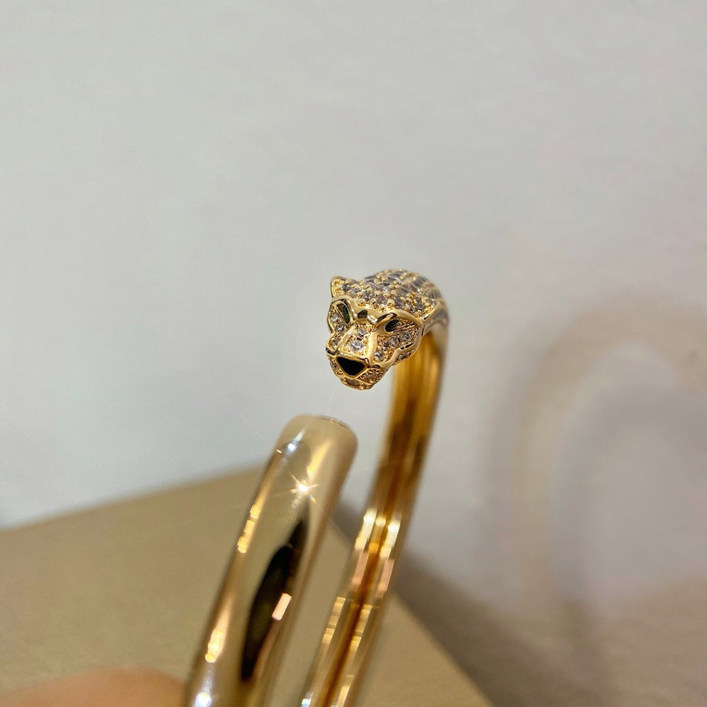 [Renovia Jewelry]PANTHERE HALF DIAMOND OPEN BRACELET