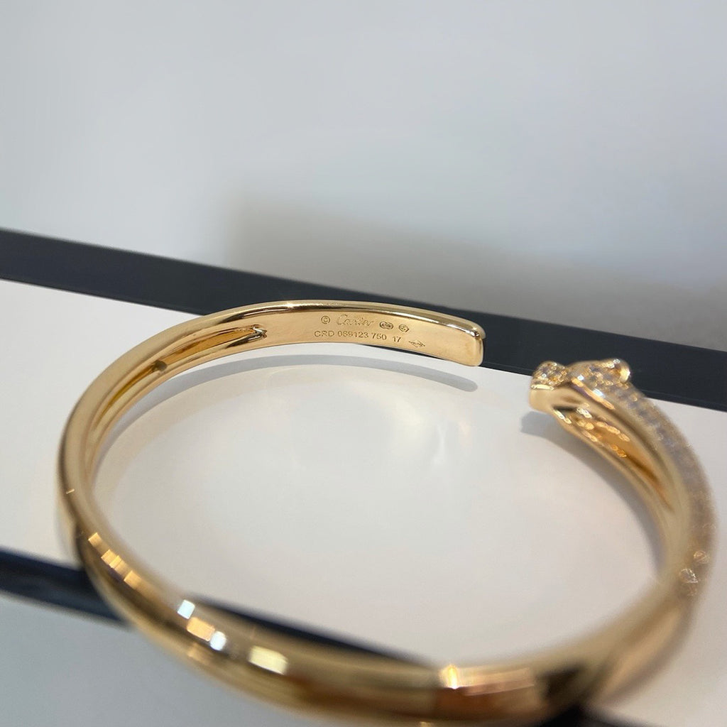 [Renovia Jewelry]PANTHERE HALF DIAMOND OPEN BRACELET