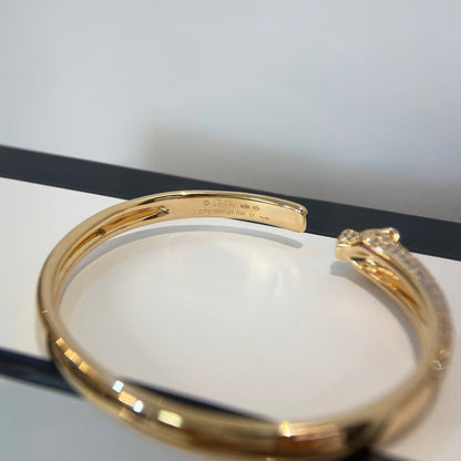 [Renovia Jewelry]PANTHERE HALF DIAMOND OPEN BRACELET