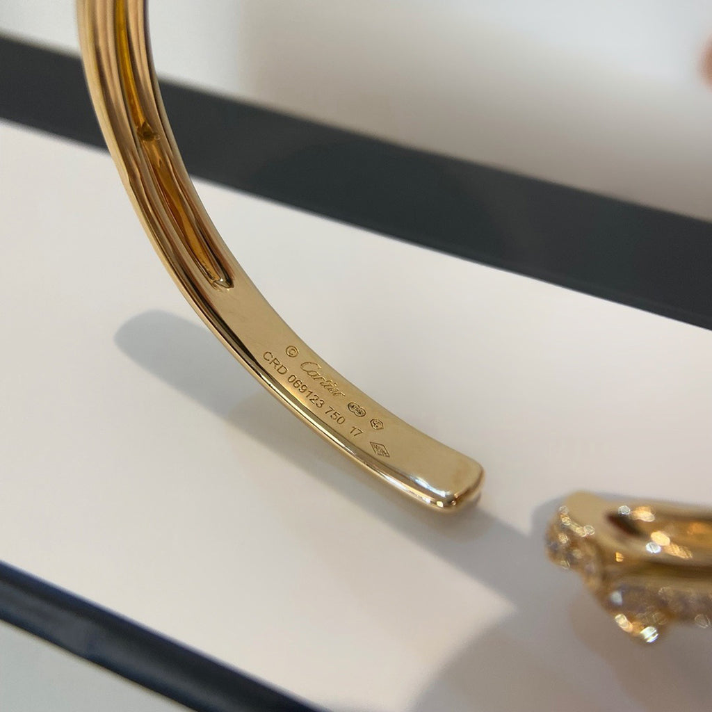 [Renovia Jewelry]PANTHERE HALF DIAMOND OPEN BRACELET