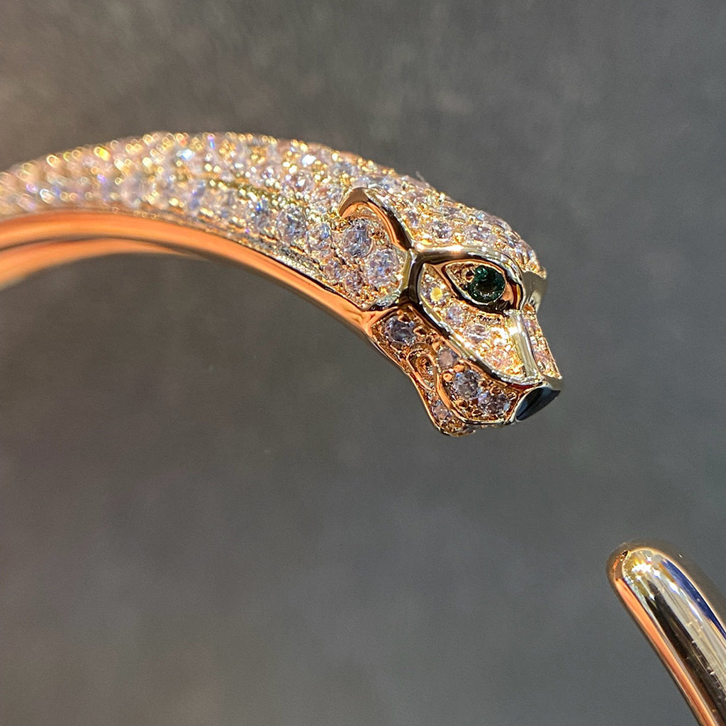 [Renovia Jewelry]PANTHERE HALF DIAMOND OPEN BRACELET