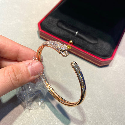 [Renovia Jewelry]PANTHERE HALF DIAMOND OPEN BRACELET