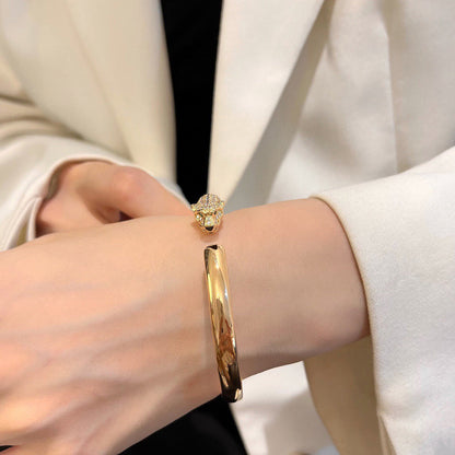 [Renovia Jewelry]PANTHERE HALF DIAMOND OPEN BRACELET