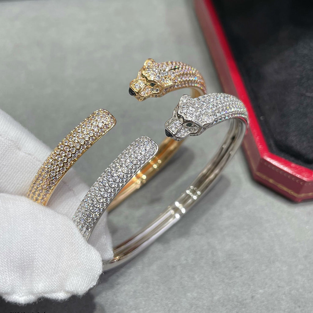 [Renovia Jewelry]PANTHERE FULL DIAMOND OPEN BRACELET