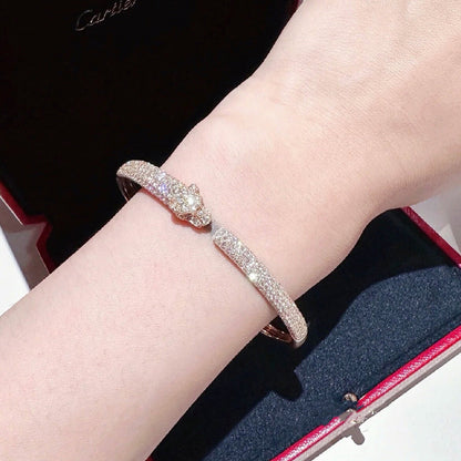 [Renovia Jewelry]PANTHERE FULL DIAMOND OPEN BRACELET