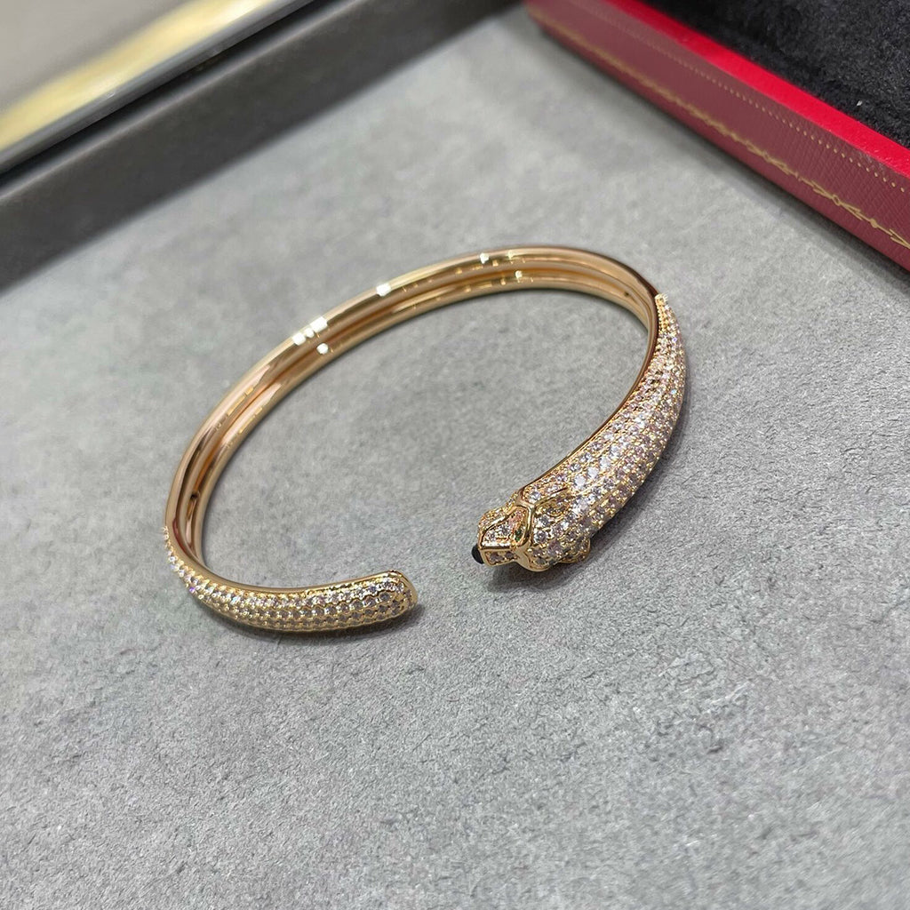[Renovia Jewelry]PANTHERE FULL DIAMOND OPEN BRACELET