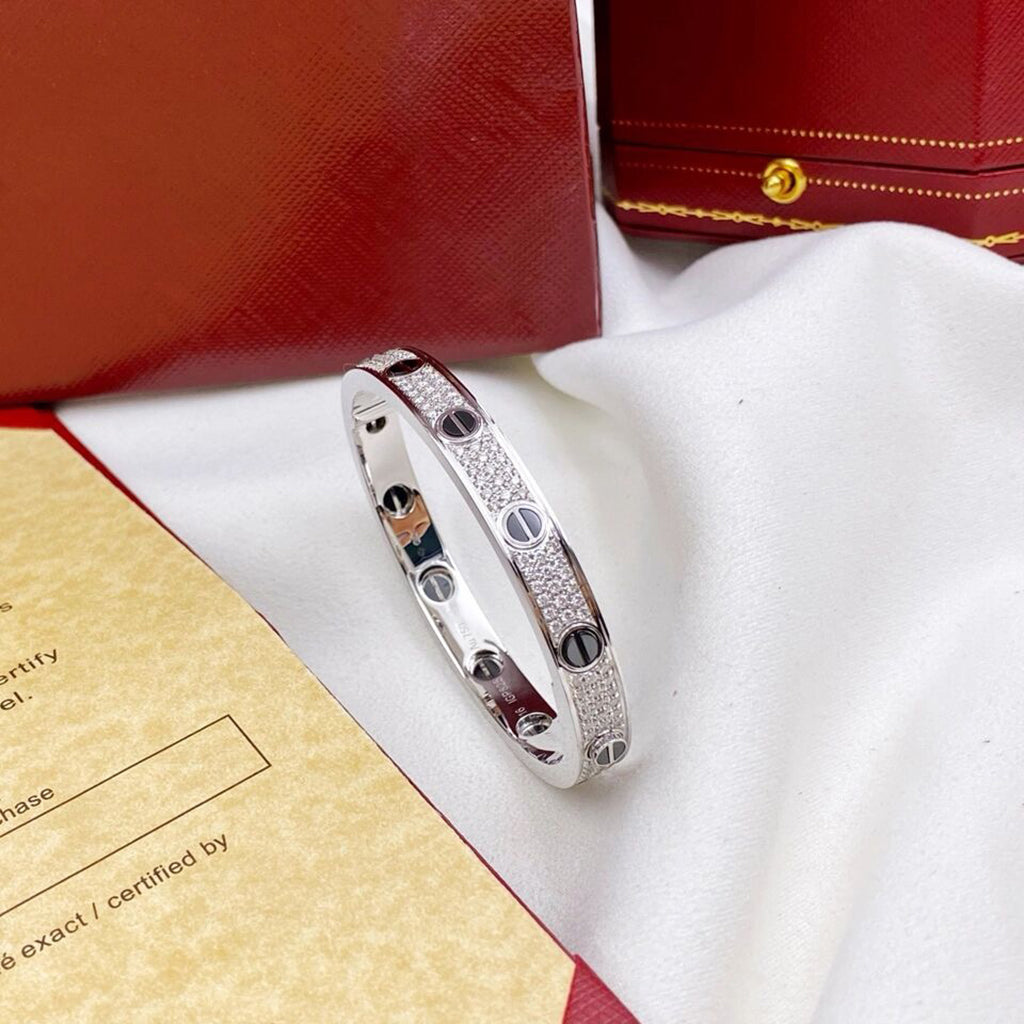 [Renovia Jewelry]LOVE BRACELET 6.1MM DIAMOND-PAVED CERAMIC