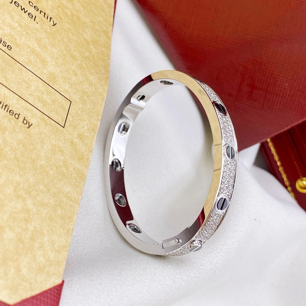 [Renovia Jewelry]LOVE BRACELET 6.1MM DIAMOND-PAVED CERAMIC