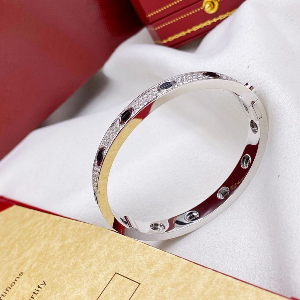 [Renovia Jewelry]LOVE BRACELET 6.1MM DIAMOND-PAVED CERAMIC