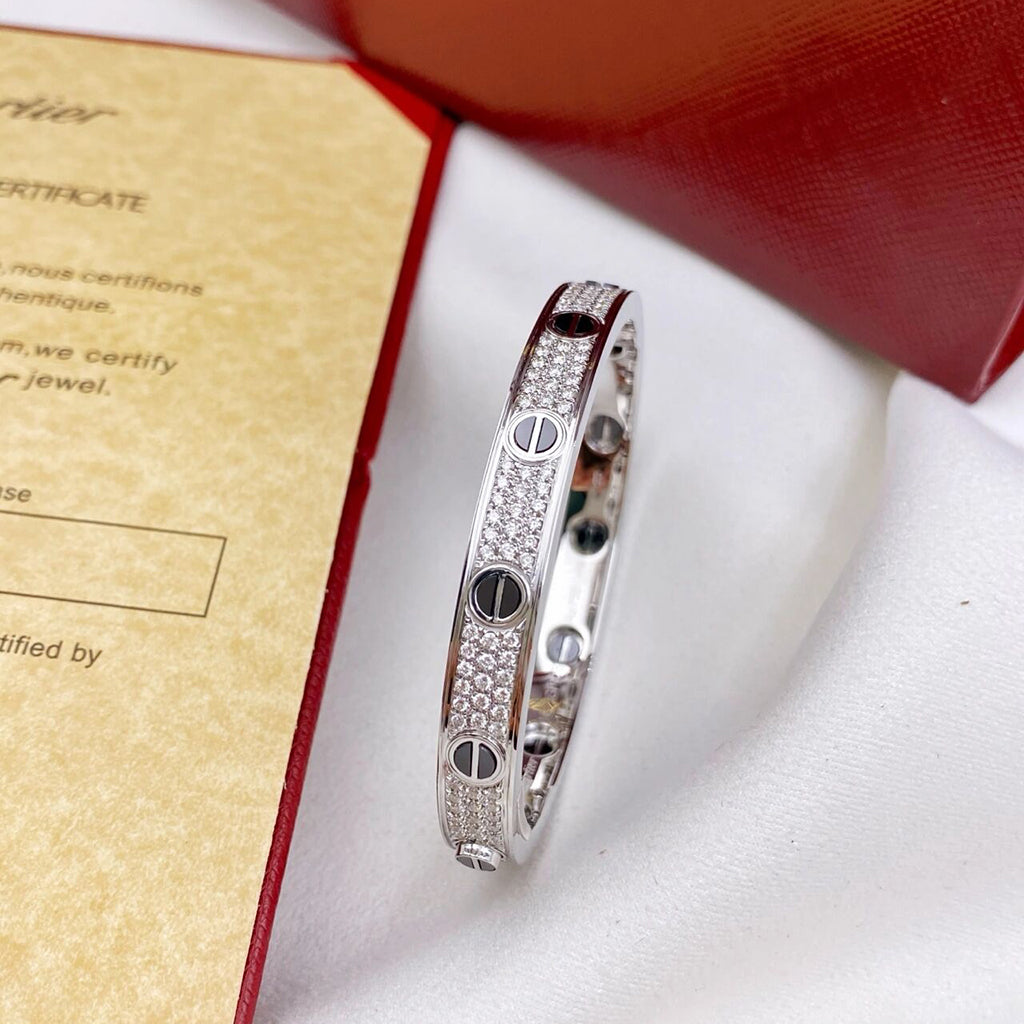 [Renovia Jewelry]LOVE BRACELET 6.1MM DIAMOND-PAVED CERAMIC