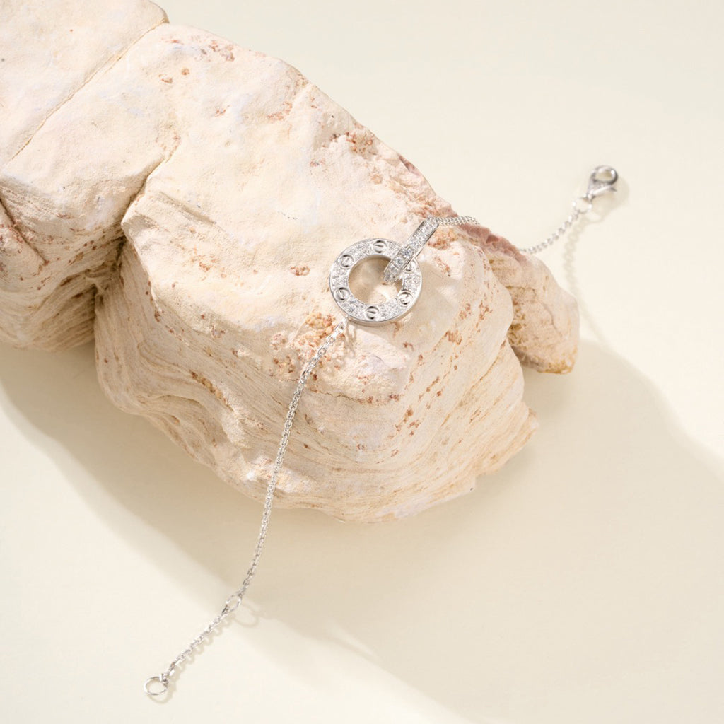 [Renovia Jewelry]LOVE DOUBLE RING FULL DIAMOND BRACELET