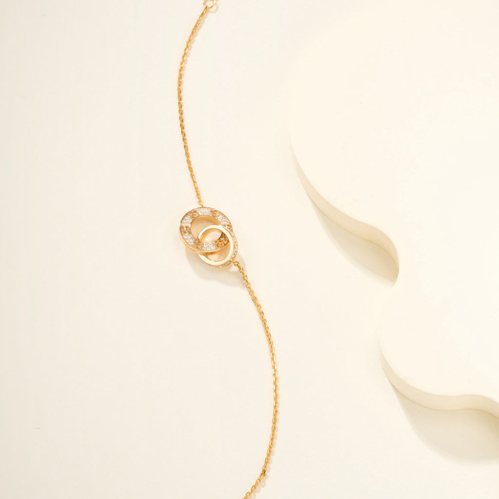 [Renovia Jewelry]LOVE DOUBLE RING FULL DIAMOND BRACELET