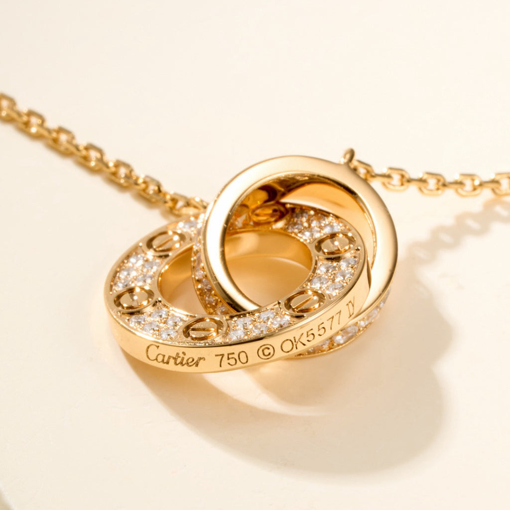 [Renovia Jewelry]LOVE DOUBLE RING FULL DIAMOND BRACELET