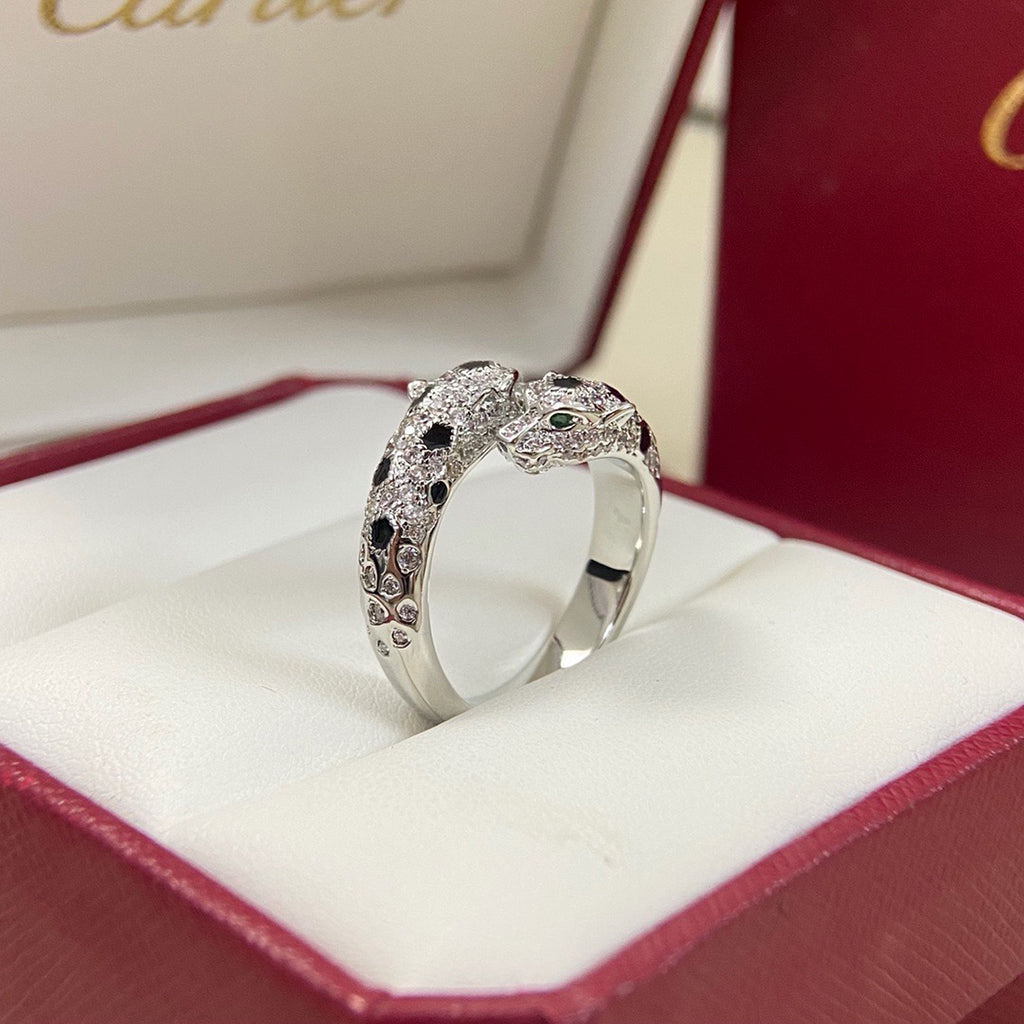 [Renovia Jewelry]PANTHERE DOUBLE HEADED FULL DIAMOND  RING
