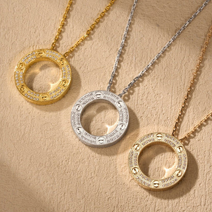 [Renovia Jewelry]LOVE NECKLACE 16MM  FULL DIAMOND