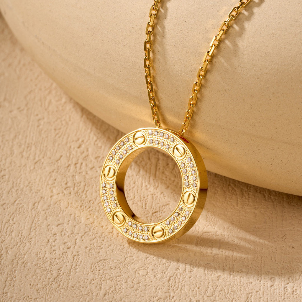 [Renovia Jewelry]LOVE NECKLACE 16MM  FULL DIAMOND