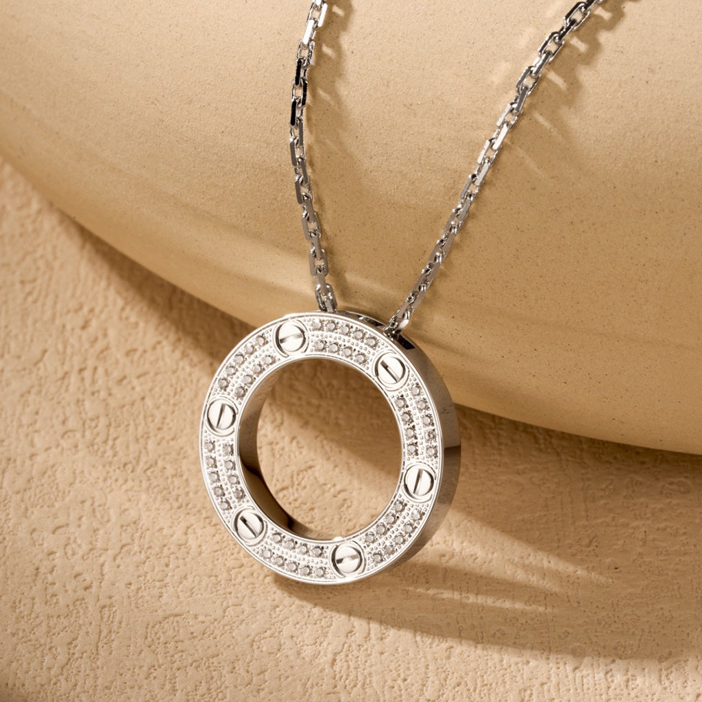 [Renovia Jewelry]LOVE NECKLACE 16MM  FULL DIAMOND