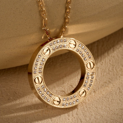 [Renovia Jewelry]LOVE NECKLACE 16MM  FULL DIAMOND