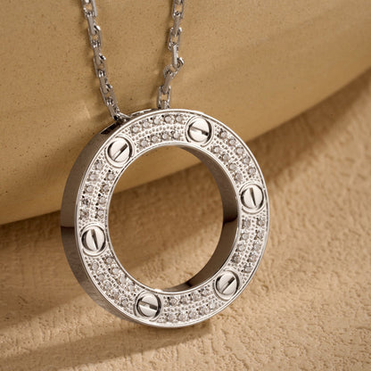[Renovia Jewelry]LOVE NECKLACE 16MM  FULL DIAMOND