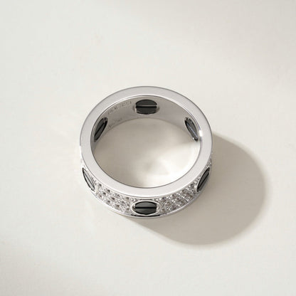 [Renovia Jewelry]LOVE RING 5.5MM DIAMONDS PAVED CERAMIC