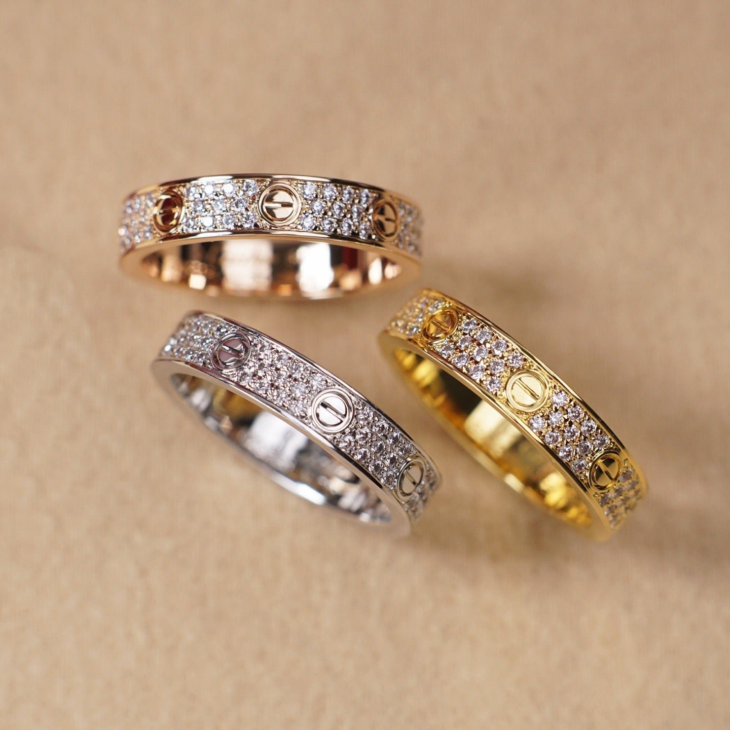 [Renovia Jewelry]LOVE RING 4.0MM DIAMOND PAVED