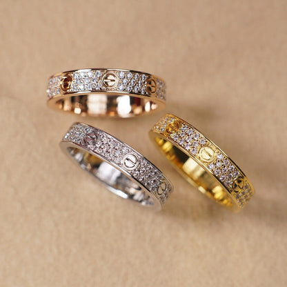 [Renovia Jewelry]LOVE RING 4.0MM DIAMOND PAVED