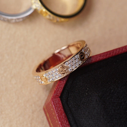 [Renovia Jewelry]LOVE RING 4.0MM DIAMOND PAVED