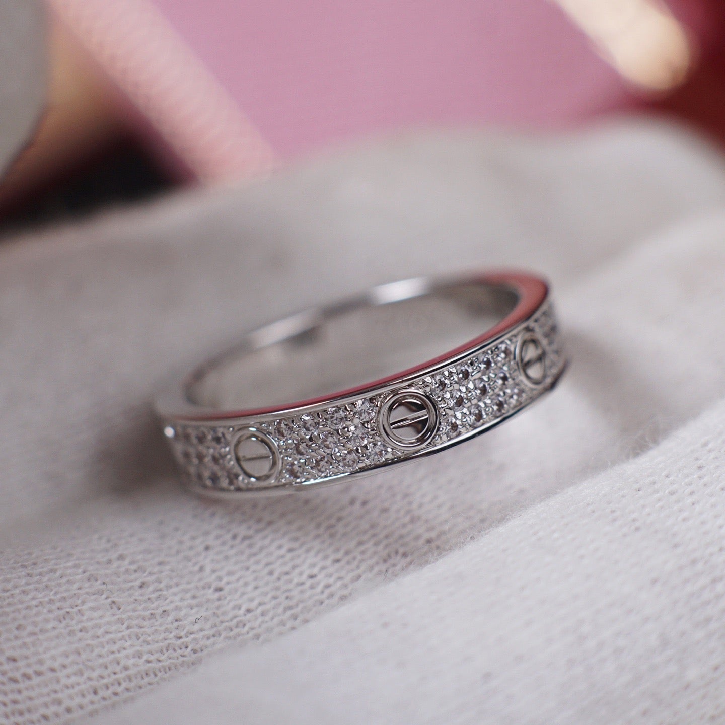 [Renovia Jewelry]LOVE RING 4.0MM DIAMOND PAVED