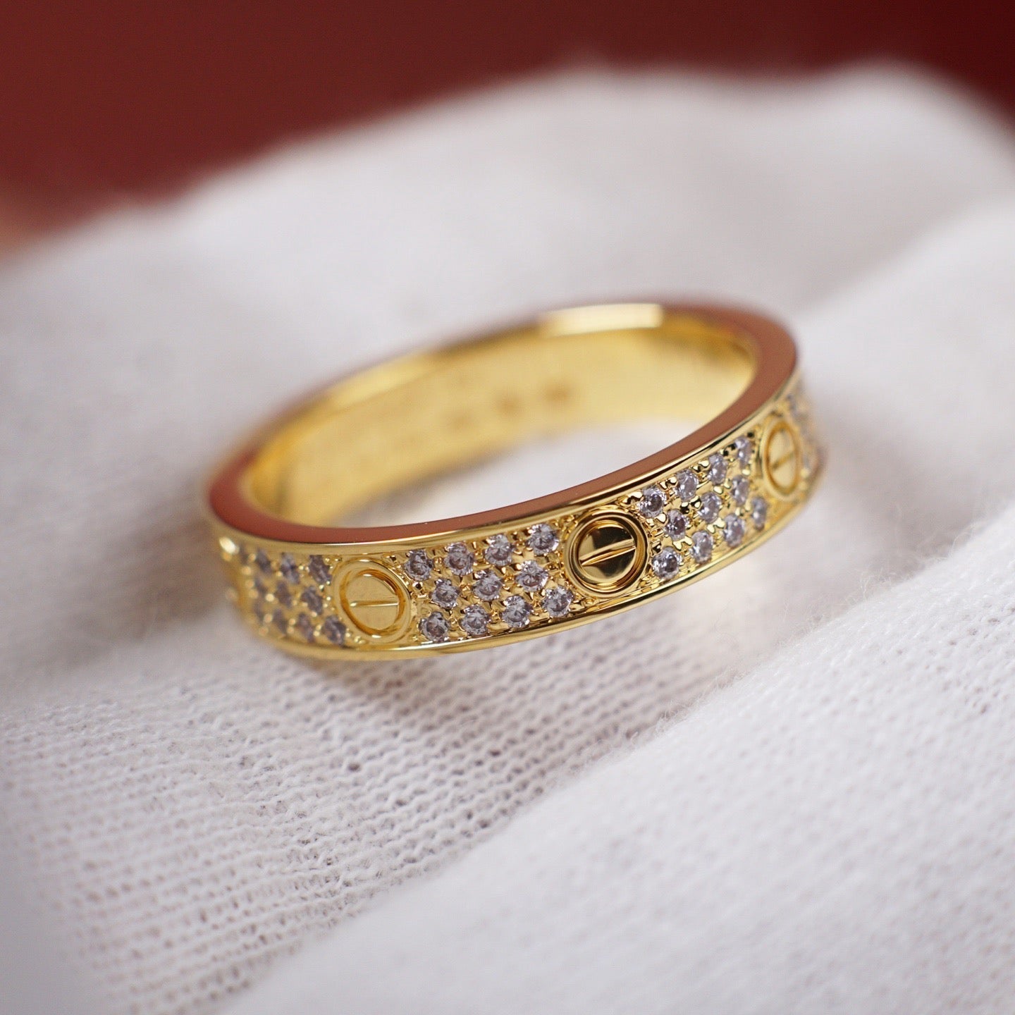 [Renovia Jewelry]LOVE RING 4.0MM DIAMOND PAVED