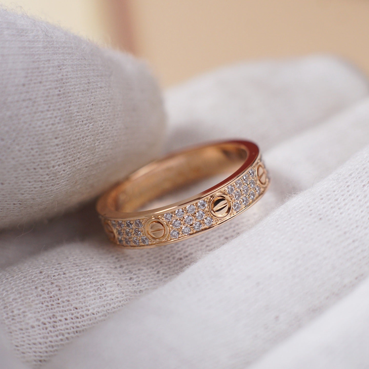 [Renovia Jewelry]LOVE RING 4.0MM DIAMOND PAVED
