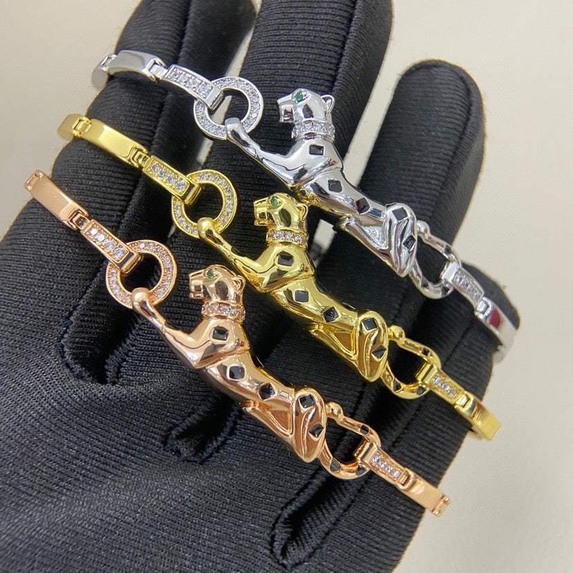[Renovia Jewelry]PANTHERE HALF DIAMOND ON CHAIN BRACELET