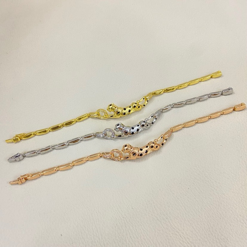 [Renovia Jewelry]PANTHERE HALF DIAMOND ON CHAIN BRACELET