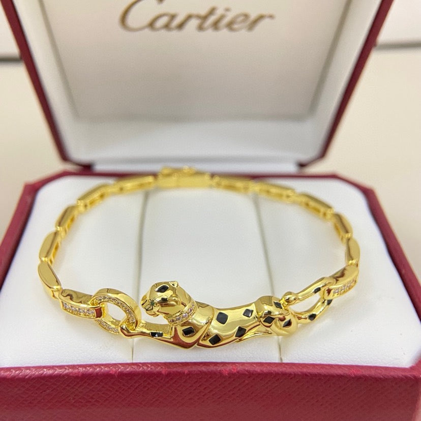[Renovia Jewelry]PANTHERE HALF DIAMOND ON CHAIN BRACELET