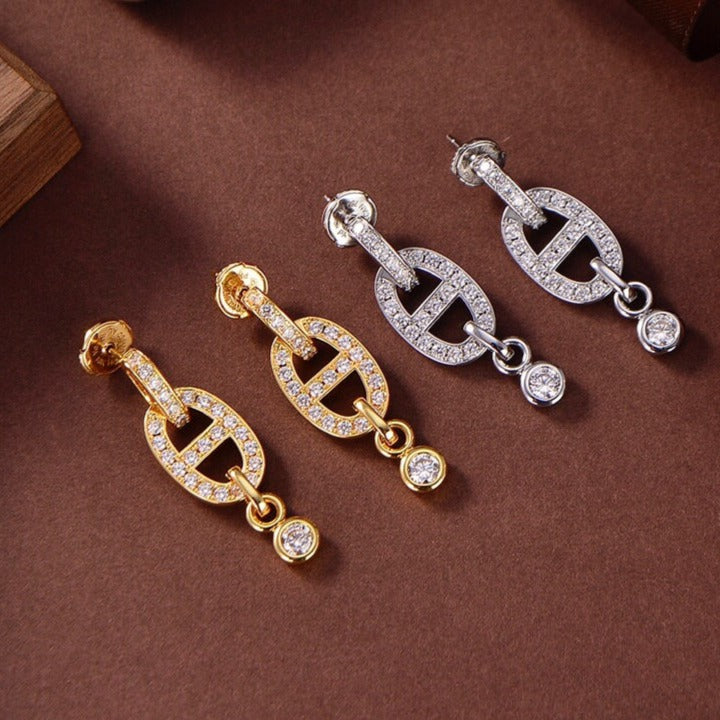 [Renovia Jewelry]HM CHAINE DIAMOND EARRINGS
