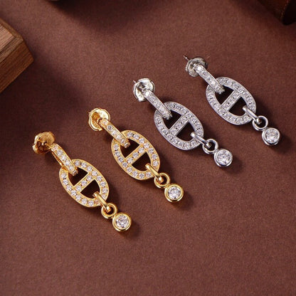 [Renovia Jewelry]HM CHAINE DIAMOND EARRINGS