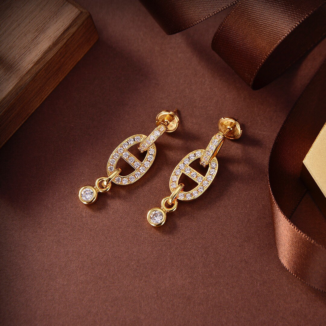 [Renovia Jewelry]HM CHAINE DIAMOND EARRINGS